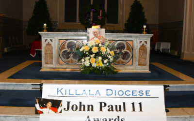 Bishop Fleming presents John Paul II Awards